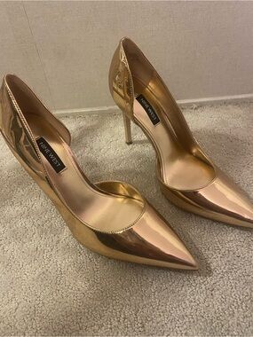 Nine West Rose Gold Pointed-Toe Stiletto Pumps